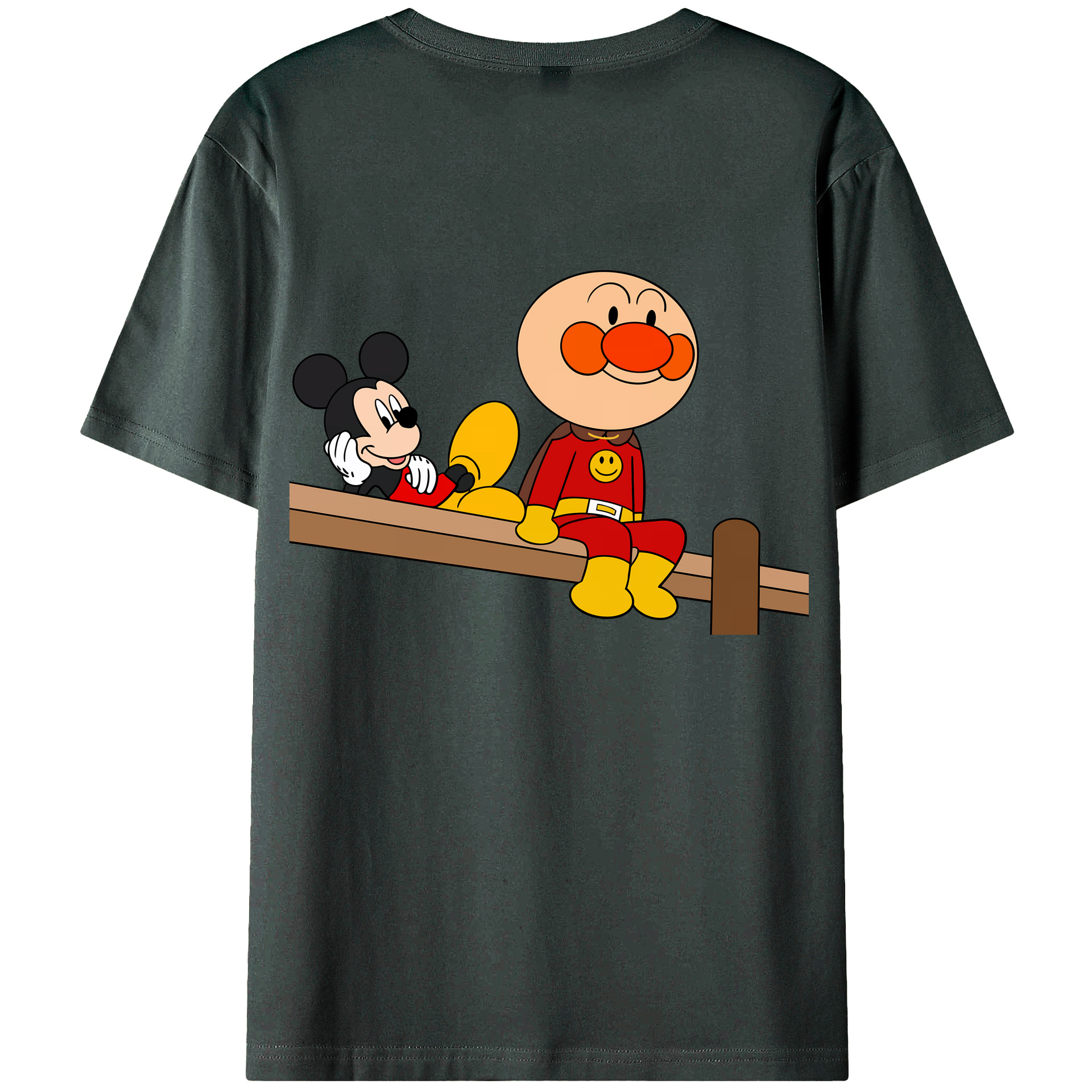 （画像用） アンパンマン Anpanman 綿100％ メンズ半袖Tシャツ（バックプリント） 通気性